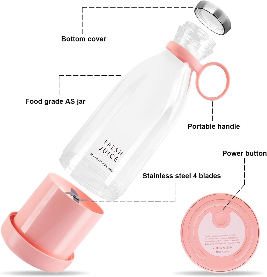 Portable Bottle Juicer & Blender Glass Jar