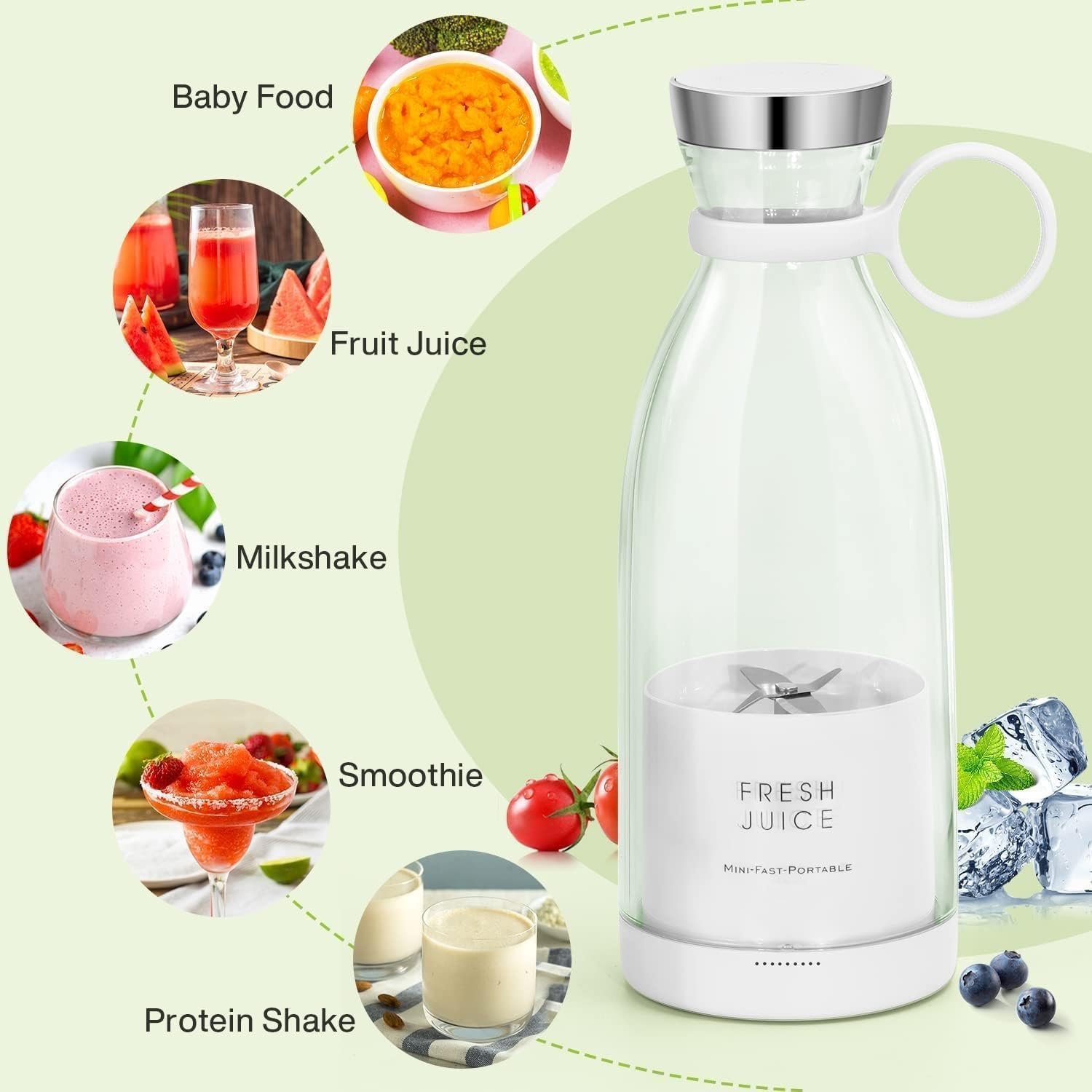 Portable Bottle Juicer & Blender Glass Jar
